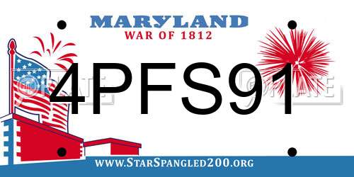 4PFS91 Maryland License Plate