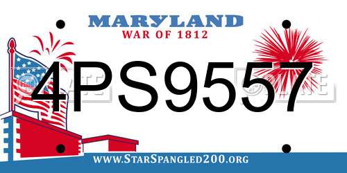 4PS9557 Maryland License Plate