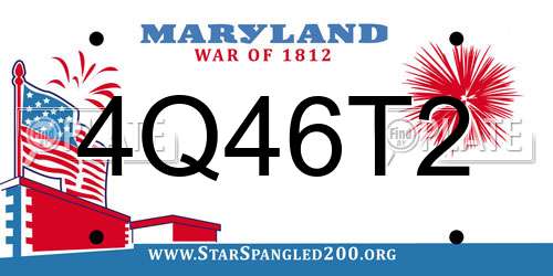 4Q46T2 Maryland License Plate