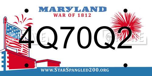 4Q70Q2 Maryland License Plate