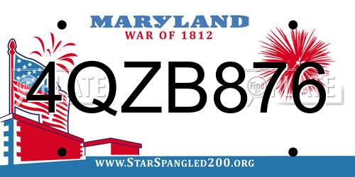 4QZB876 Maryland License Plate