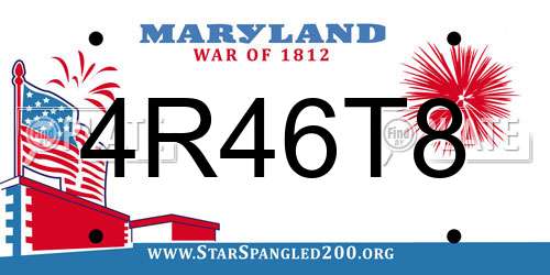 4R46T8 Maryland License Plate
