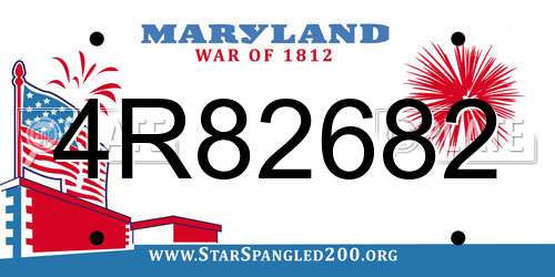 4R82682 Maryland License Plate