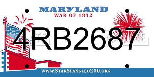 4RB2687 Maryland License Plate