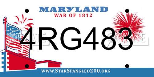 4RG483 Maryland License Plate