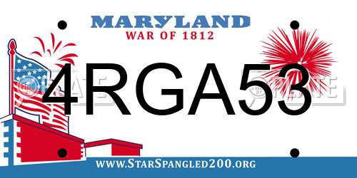 4RGA53 Maryland License Plate