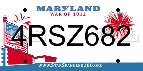 4RSZ682 Maryland License Plate