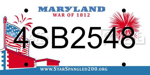 4SB2548 Maryland License Plate