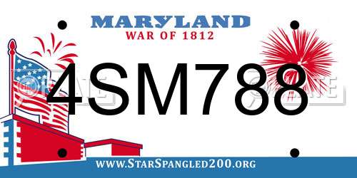 4SM788 Maryland License Plate
