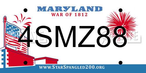 4SMZ88 Maryland License Plate