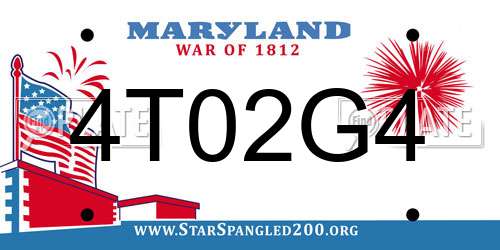 4T02G4 Maryland License Plate