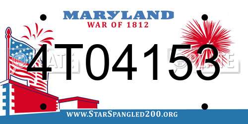 4T04153 Maryland License Plate