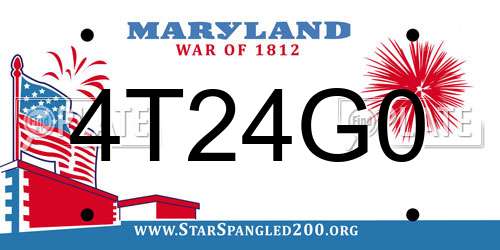 4T24G0 Maryland License Plate