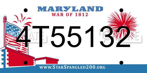 4T55132 Maryland License Plate