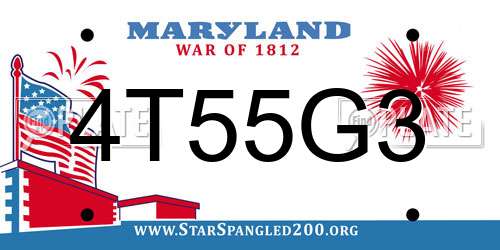4T55G3 Maryland License Plate