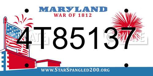 4T85137 Maryland License Plate