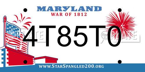 4T85T0 Maryland License Plate