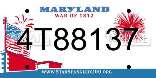 4T88137 Maryland License Plate