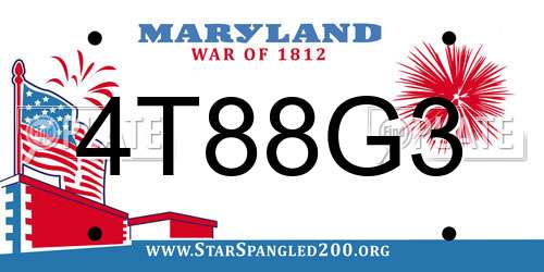 4T88G3 Maryland License Plate
