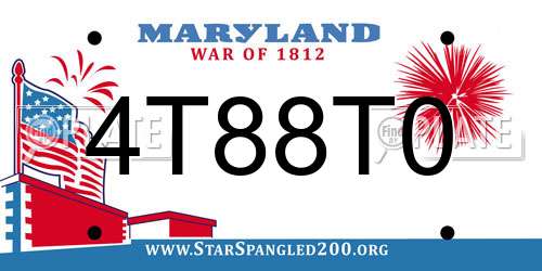 4T88T0 Maryland License Plate