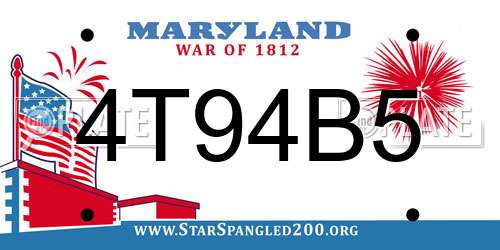 4T94B5 Maryland License Plate