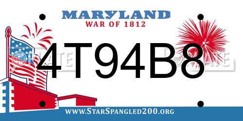 4T94B8 Maryland License Plate