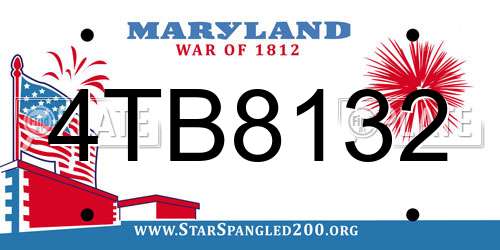 4TB8132 Maryland License Plate