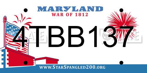 4TBB137 Maryland License Plate