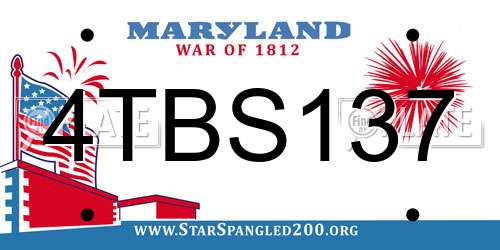 4TBS137 Maryland License Plate