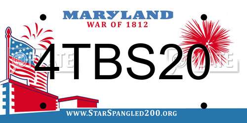 4TBS20 Maryland License Plate