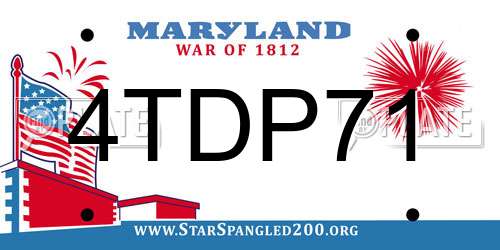4TDP71 Maryland License Plate