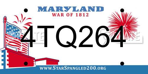 4TQ264 Maryland License Plate