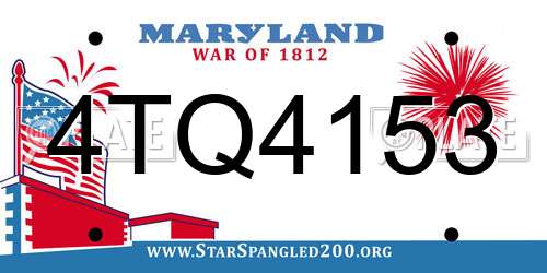 4TQ4153 Maryland License Plate