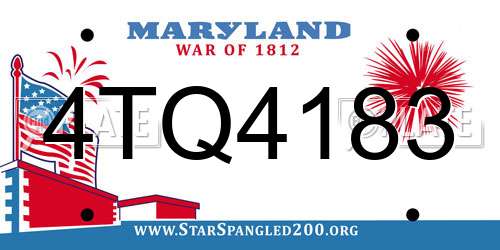 4TQ4183 Maryland License Plate