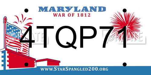 4TQP71 Maryland License Plate