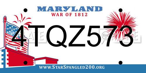 4TQZ573 Maryland License Plate