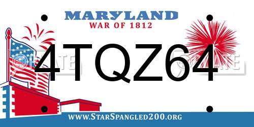 4TQZ64 Maryland License Plate