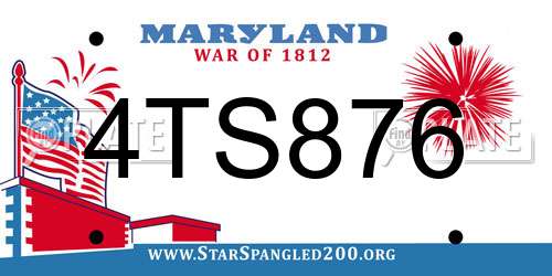 4TS876 Maryland License Plate