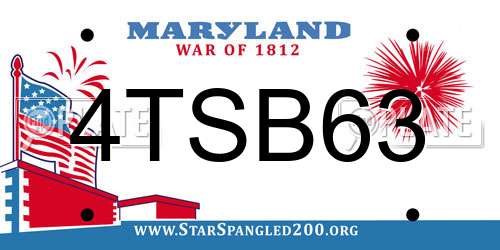 4TSB63 Maryland License Plate