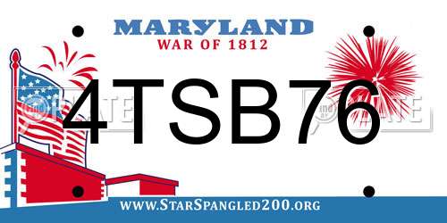 4TSB76 Maryland License Plate