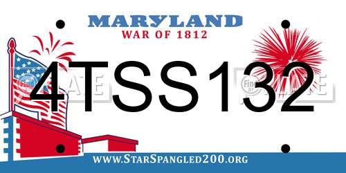 4TSS132 Maryland License Plate
