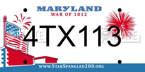 4TX113 Maryland License Plate