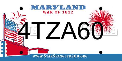 4TZA60 Maryland License Plate