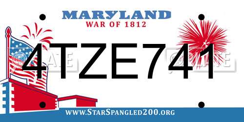 4TZE741 Maryland License Plate