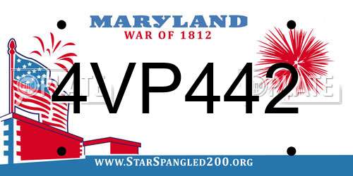 4VP442 Maryland License Plate