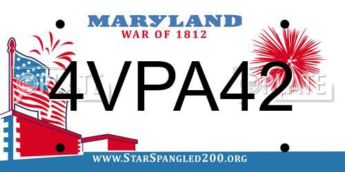 4VPA42 Maryland License Plate