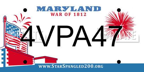4VPA47 Maryland License Plate