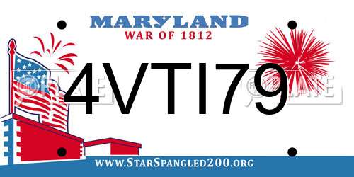 4VTI79 Maryland License Plate