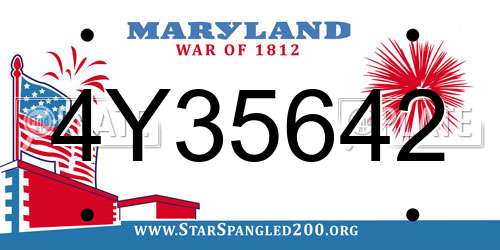 4Y35642 Maryland License Plate