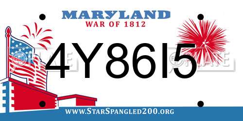 4Y86I5 Maryland License Plate